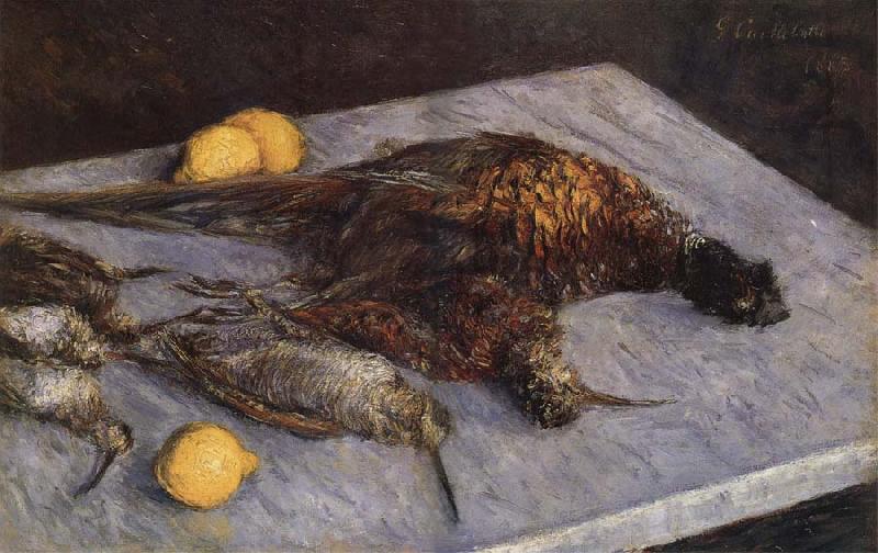 Gustave Caillebotte Some pheasant and woodcock on the marble oil painting image